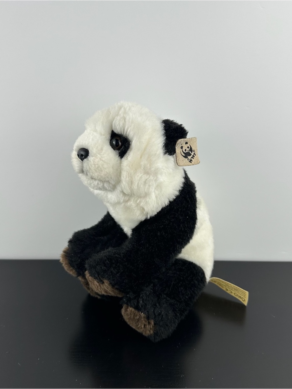 WWF World Wildlife Panda Teddy Bear 7.5” Realistic Black White Plush 1986